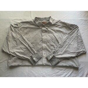 Ariat Long Horn Shirt Mens XL Button Down Long Sleeve White Classic Flip Cuff